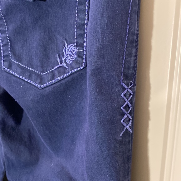 2 pair Rose Royce Over-dyed Skinny Jean Sz 32 US 15/16. Blue pair. Black pair. - Picture 9 of 16